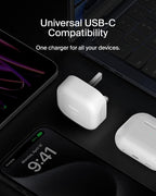 Belkin BoostCharge 20W Cubic Wall Charger, USB-C Power Delivery Fast Charging for Apple iPhone 17, Air, 16, Samsung Galaxy S25, Pixel 10, Nintendo Switch with USB-C to USB-C Cable included - White