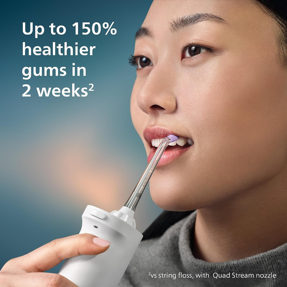 Philips SONICARE Philips Power Flosser 3000 Cordless, Oral Irrigator, White HX3826/21 — New White + 2 Nozzles