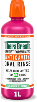TheraBreath Anticavity Fluoride Mouthwash, Sparkle Mint, 1 L — front product image