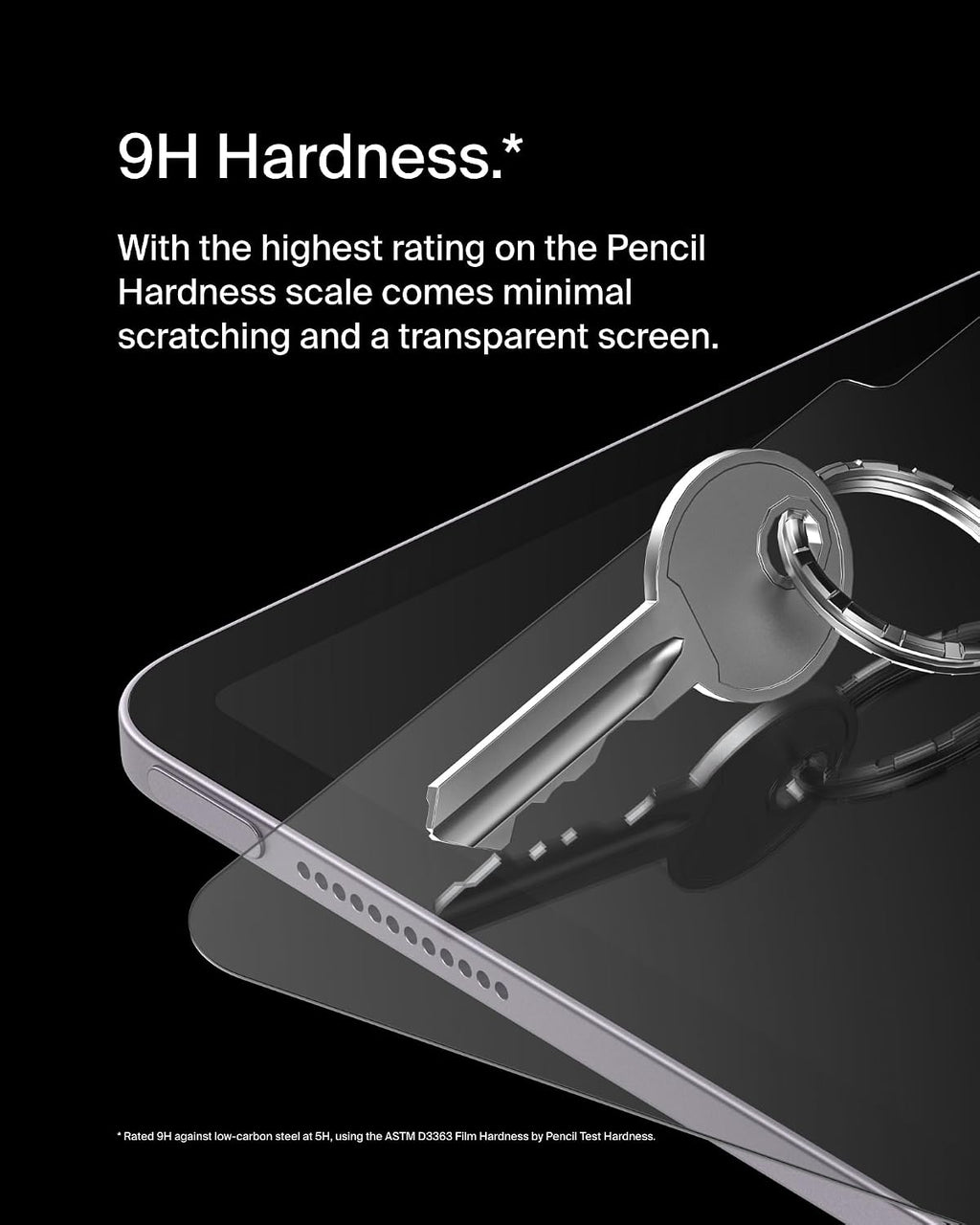 Belkin ScreenForce TemperedGlass screen protector for iPad Air 13-inch, 9H hardness rating tempered glass, 0.33mm thin, scratch-resistant with easy installation, compatible with case and Apple Pencil