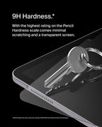 Belkin ScreenForce TemperedGlass screen protector for iPad Air 13-inch, 9H hardness rating tempered glass, 0.33mm thin, scratch-resistant with easy installation, compatible with case and Apple Pencil