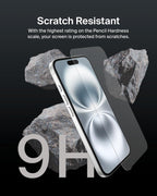 Belkin ScreenForce InvisiGlass iPhone 16 Screen Protector, scratch-resistant impact protection, easy align tray for bubble free application, made with recycled glass for iPhone 16, iPhone 15, 14 Pro