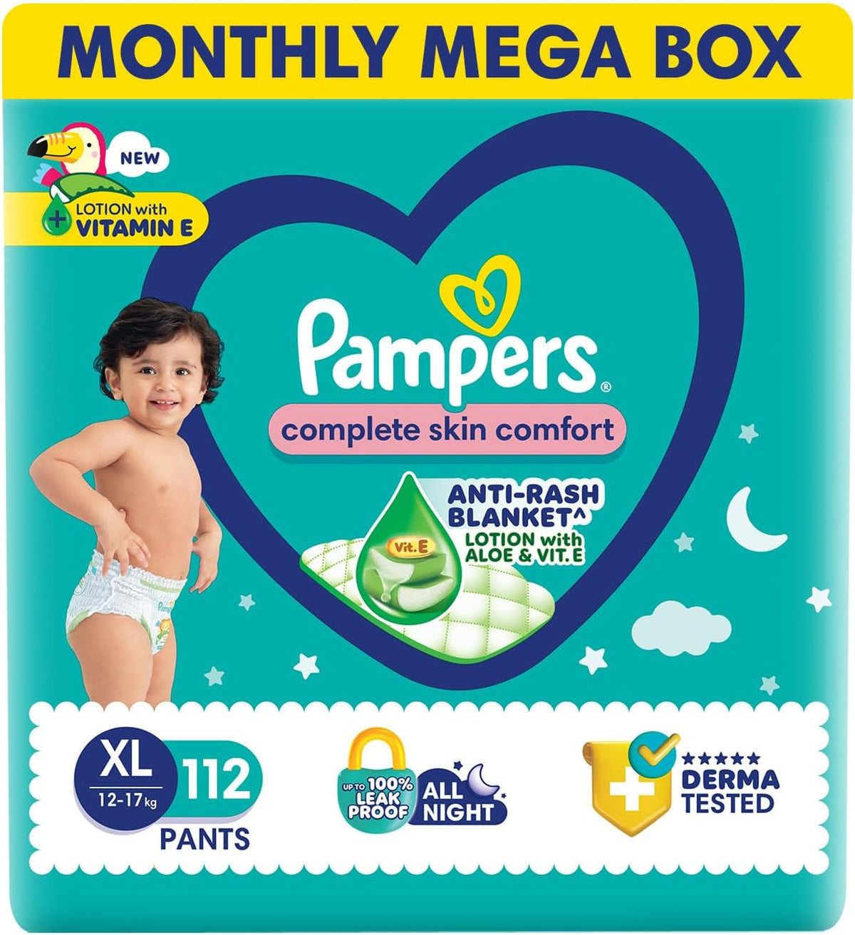 Pampers New Diapers Pants Monthly Box Packs, X-Large (112 Count)