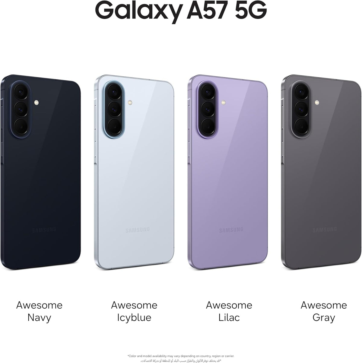 Samsung Galaxy A57 5G Android Smartphone, 256GB Storage, 8GB RAM, Awesome Gray, 6x OS Upgrades, Large Display, 50MP Camera, Long Battery Life (UAE Version)
