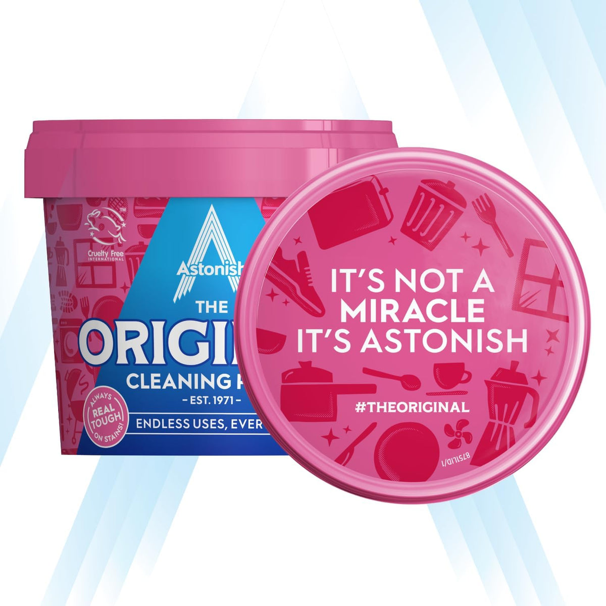 Astonish Original Cleaning Paste - Multi-Surface Abrasive Cleaner, Mandarin Peach Scent, No Harsh Chemicals, Vegan Cruelty-Free, Tough on Grease Grime Stains - Pink Recyclable Tub - 500g — additional product view 4