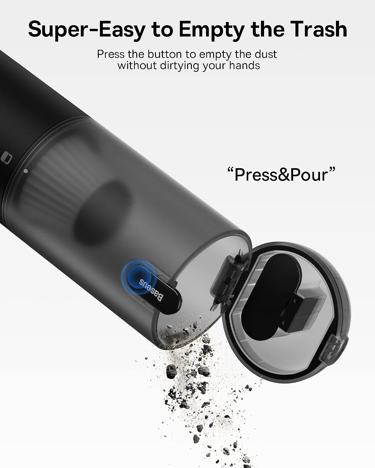 Baseus Cordless Rechargeable A3 Lite, Vacuum Cleaner, Black, 100 W, 130 milliliters, 65 Decibeles — Black