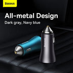 Baseus Golden Contactor Max Dual Fast Car Charger, 60W, Blue