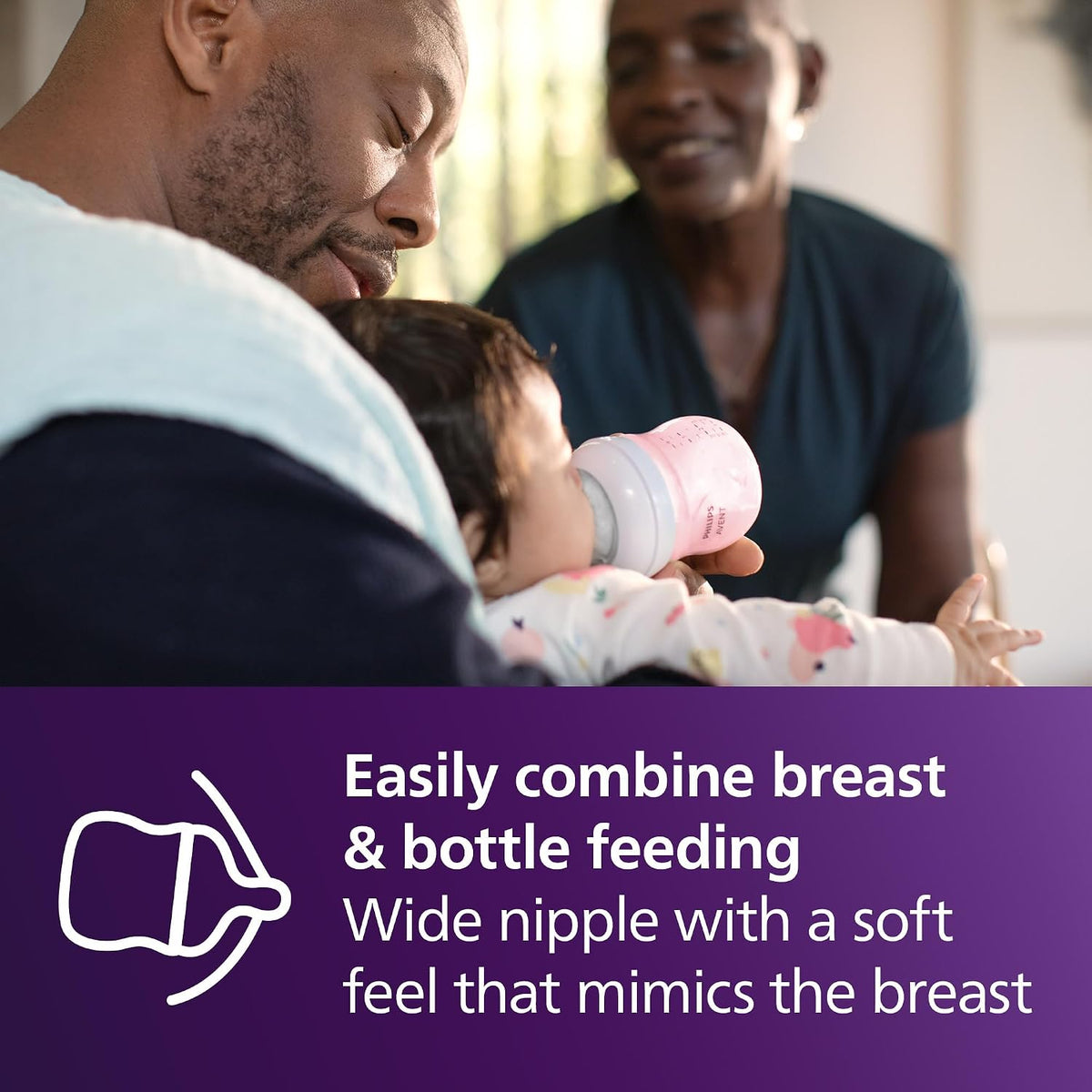 Philips AVENT Natural Baby Bottle with Natural Response , Pink Baby Gift Set with Snuggle, SCD838/03 — Pink