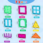 Gemmicc Magnetic Tiles — Advanced & Deluxe Sets — 72 Pieces
