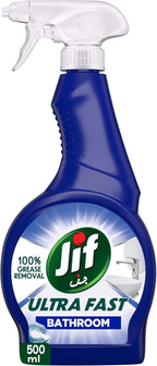 JIF Ultra Fast Cleaner Spray, for Bathroom, 100% soap & limescale removal, 500ml — front product image