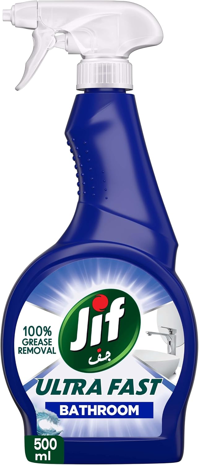 JIF Ultra Fast Cleaner Spray, for Bathroom, 100% soap & limescale removal, 500ml — front product image
