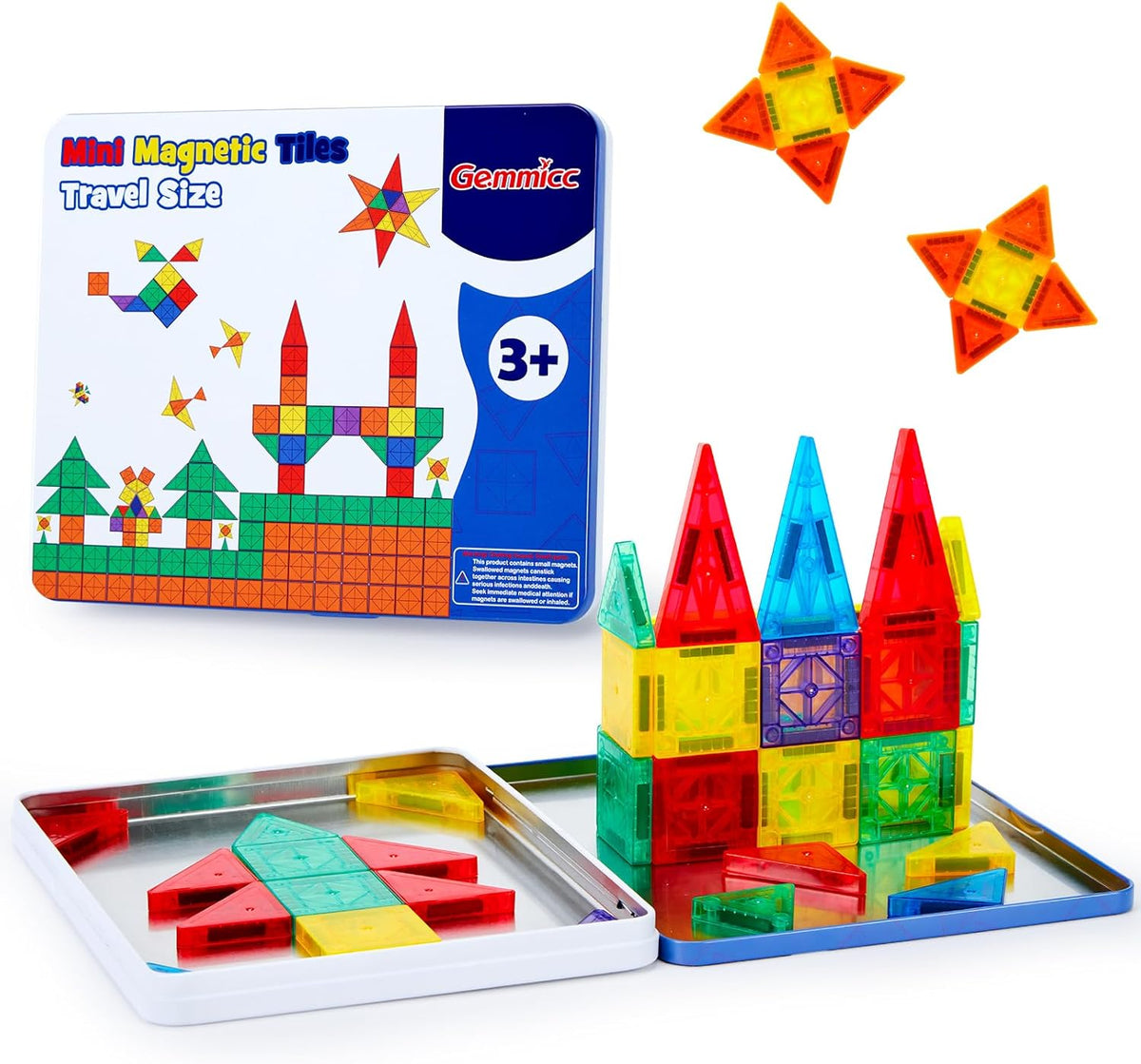 Gemmicc Magnetic Tiles Building Set — 58 Pieces — Mini