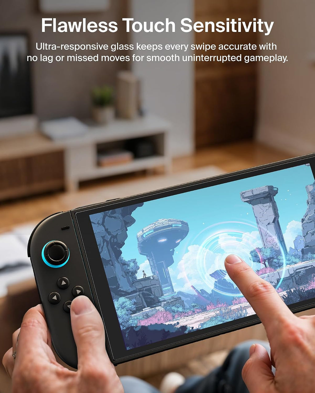 Belkin TemperedGlass Anti-Reflective Screen Protector for Nintendo Switch 2-9H Hardness, Slim, Scratch-Resistant - Includes Easy Align Frame for Bubble Free Application - Gaming Essentials
