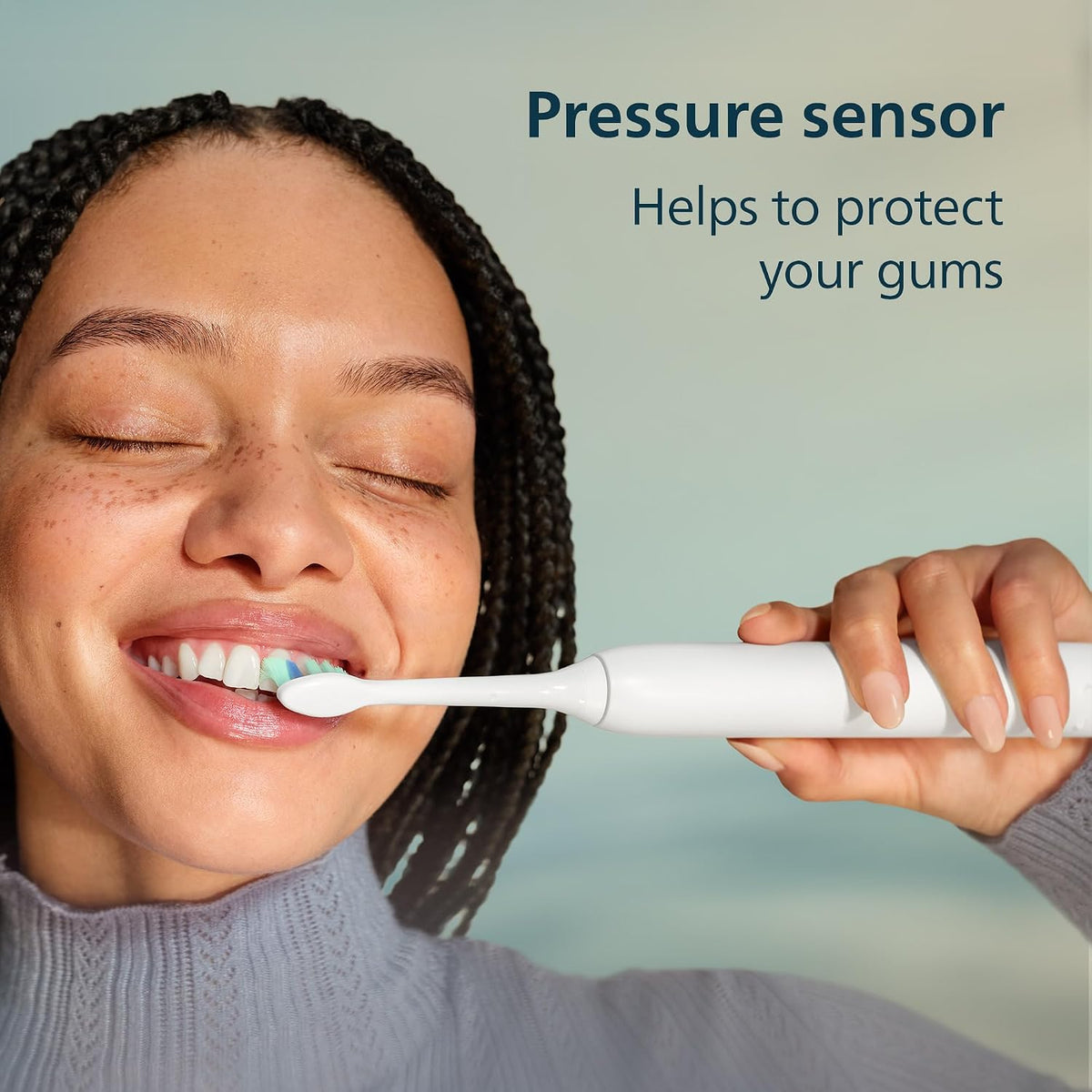 Philips Sonicare Philips 4100 Power Toothbrush, Rechargeable Electric Toothbrush with Pressure Sensor, White HX3681/23 — White