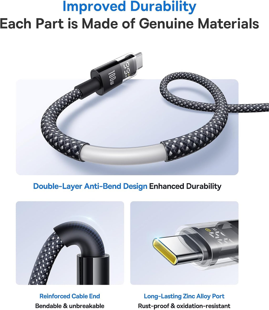 Baseus Digital Display USB-C to USB-C Cable 100W — 2m — Black