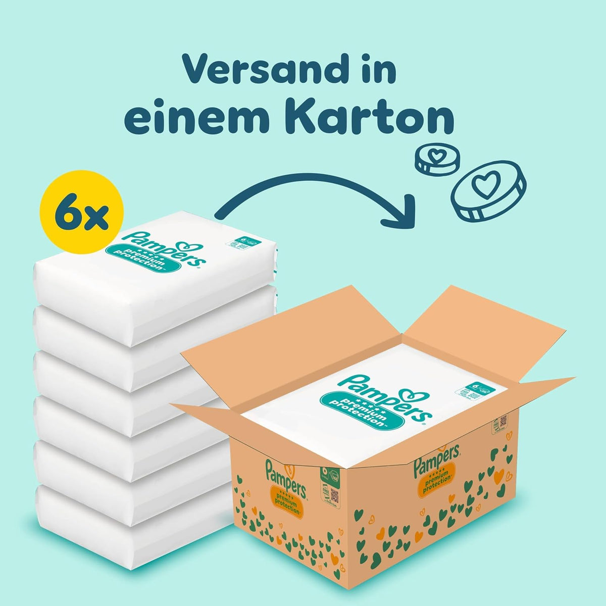 Pampers Premium Protection Size 6, 168 Nappies, 13 kg - 18 kg, Our No. 1 Skin and Leak Protection