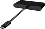 Belkin Usb-C Multimedia With Tethered Cable - Interface Hub Usb-A 3.2 Gen Port, Ethernet Vga And 4K Hdmi For Mac Windows Devices- Black