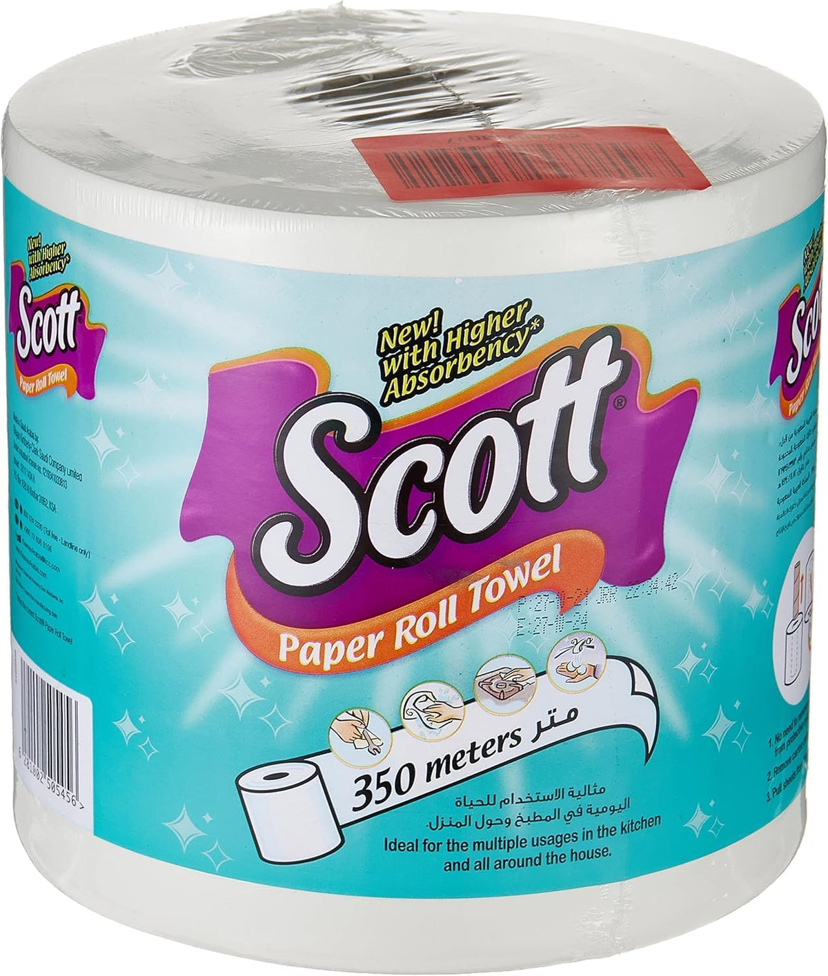 Scott Mega Kitchen Tissue Paper Towel,350 Meters x1 Roll — front product image