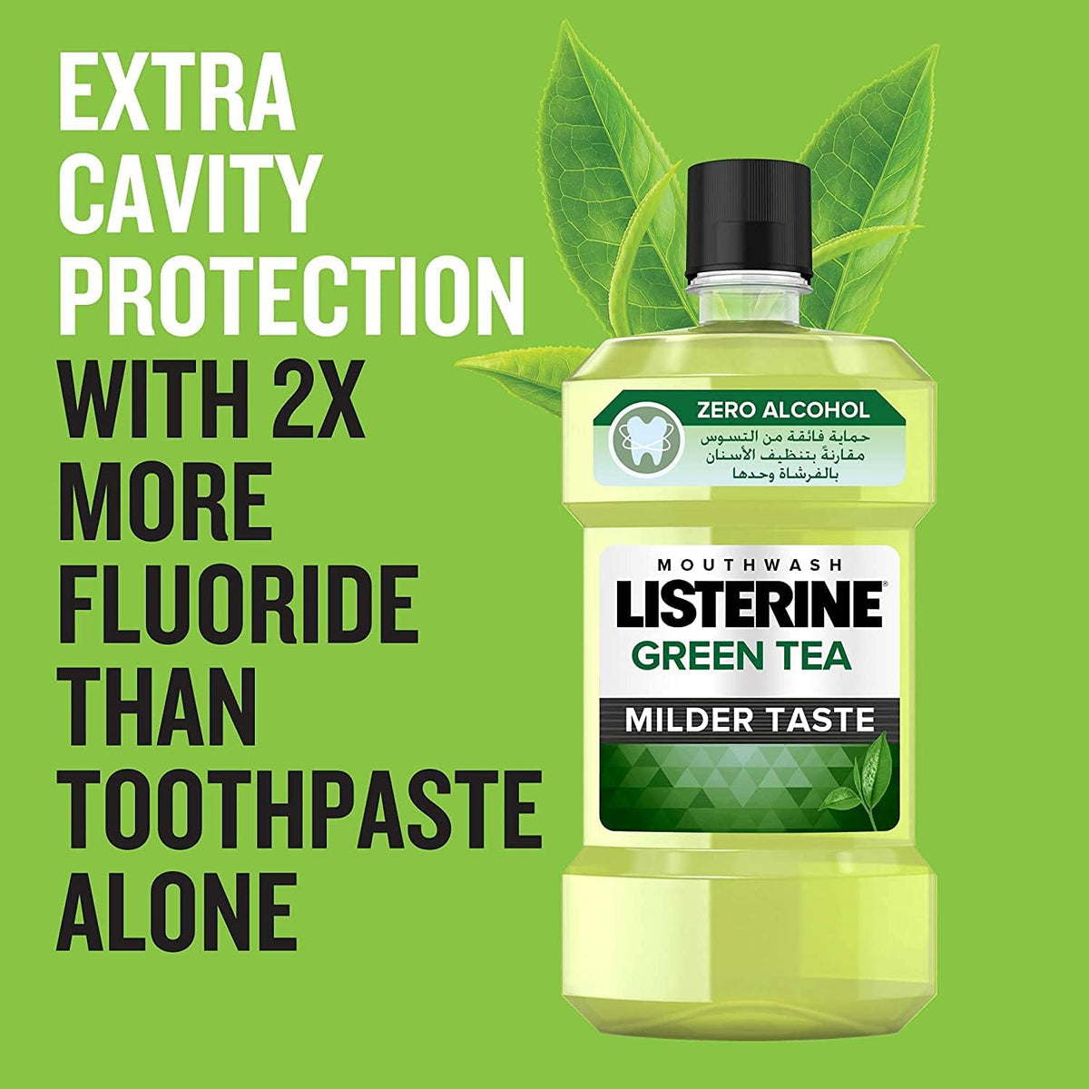 Listerine Green Tea Mouthwash, 500 ml, 3-Pack — additional product view 2