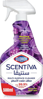 Clorox Scentiva Multi Surface Spray Cleaner 500ml, Tuscan Lavender, Bleach Free, Kills 99.9% of Viruses and Bacteria — front product image