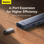 Baseus 4 In 1 Port USB C Hub To USB 3.0 Extension — 4-in-1-USB-FS — Grey