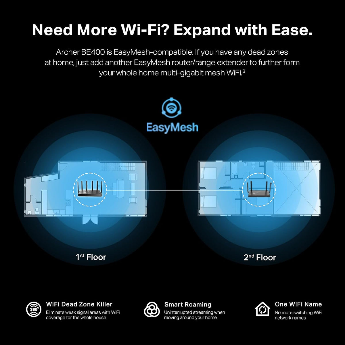 TP-Link BE6500 Dual-Band WiFi 7 Router (BE400)
