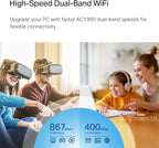 TP-Link Nano USB WiFi Adapter for PC(Archer T3U Nano)-AC1300 2.4G/5G Dual Band Wireless Network Transceiver Adapter for Desktop PC, Travel Size, Supports Windows 11,10, 8.1, 8, 7 / up to Mac OS 10.15