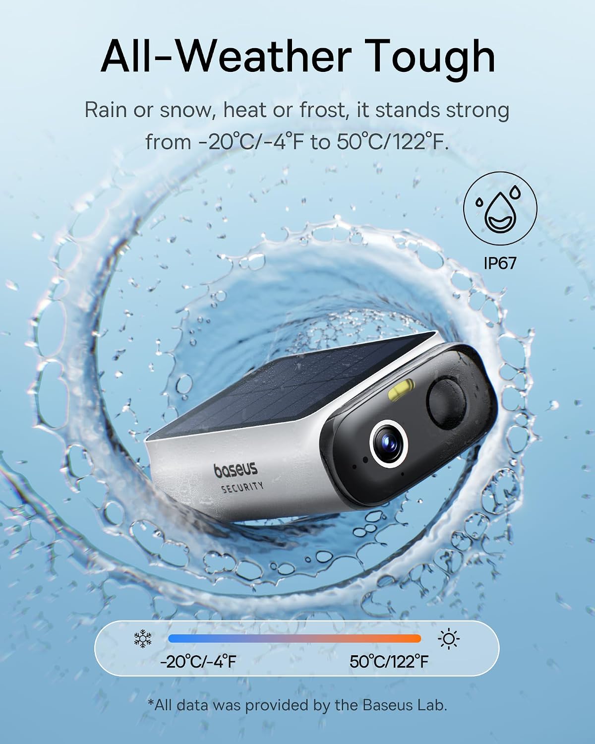 Baseus S1 Lite Solar Outdoor Security Camera 2K — 2-Camera Kit — White