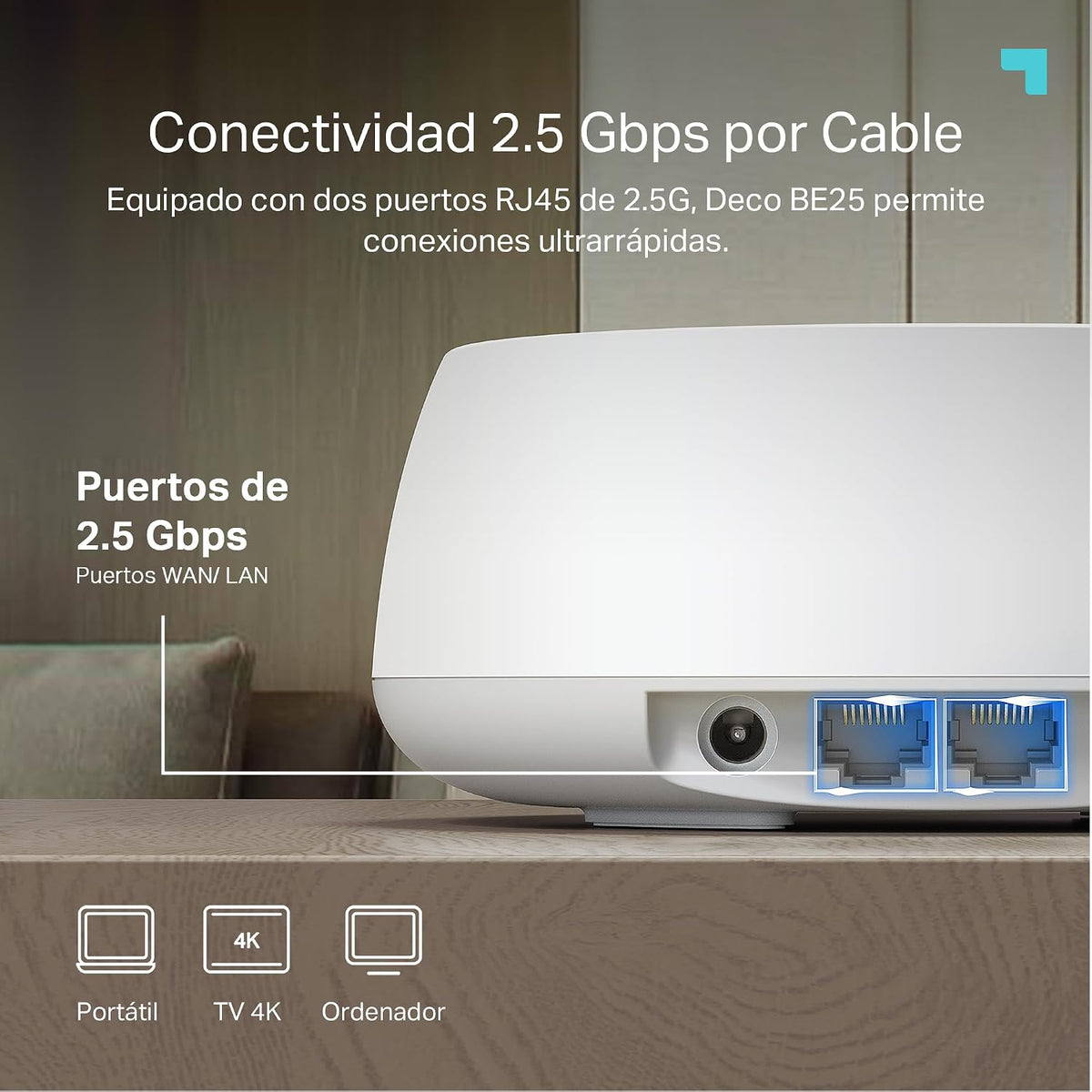 TP-Link Deco BE25(2-pack), BE3600 Mbps, 2×2.5 Gbps Ports, AI Supported Multi-Process Capability, Connectivity up to 150 Devices, VPN, WPA3, Dual-Band Wi-Fi 7 Mesh System