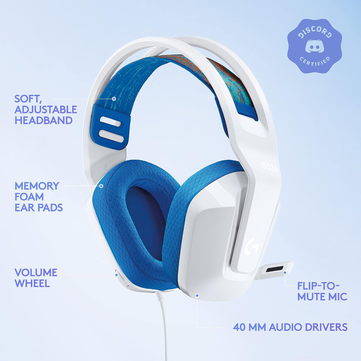 Logitech G335 Gaming Headset — White