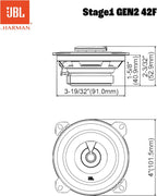 JBL Stage1 GEN2 42F 4-Inch Car Speakers — Pair