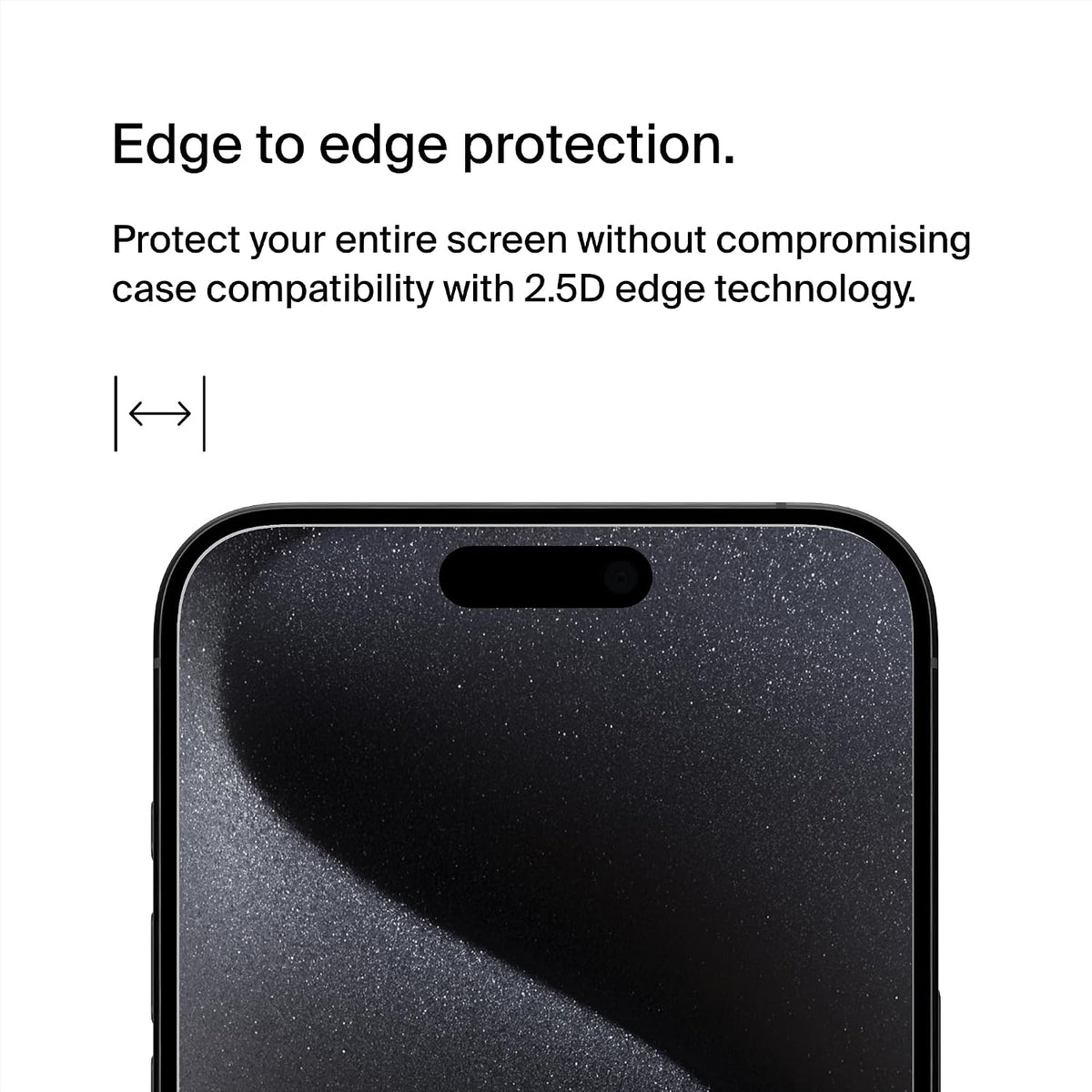 Belkin ScreenForce TemperedGlass Treated Screen Protector for iPhone 15 Pro, Slim, Crystal Clear, Scratch-Resistant Tempered Glass Film, Includes Easy Align Tray for Bubble Free Application