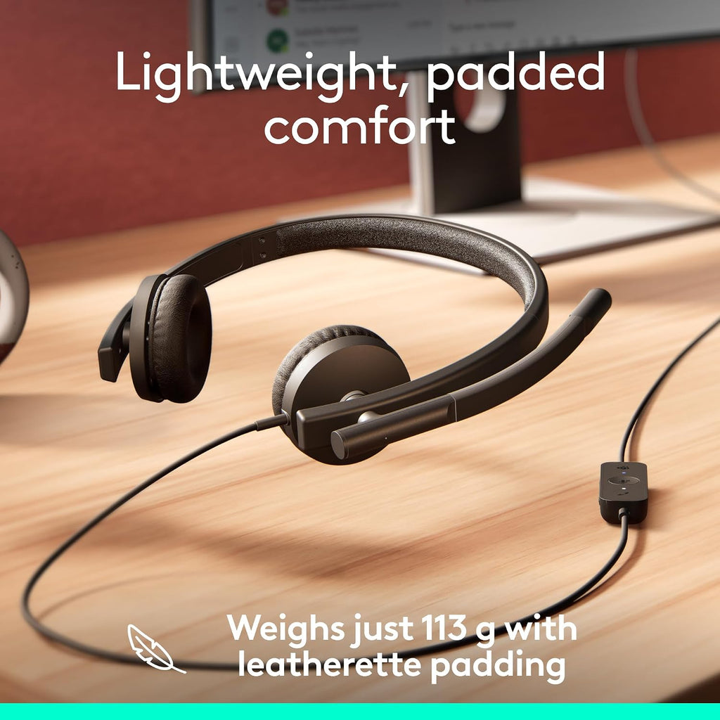 Logitech H570E USB-A Stereo Headset — Teams — Black