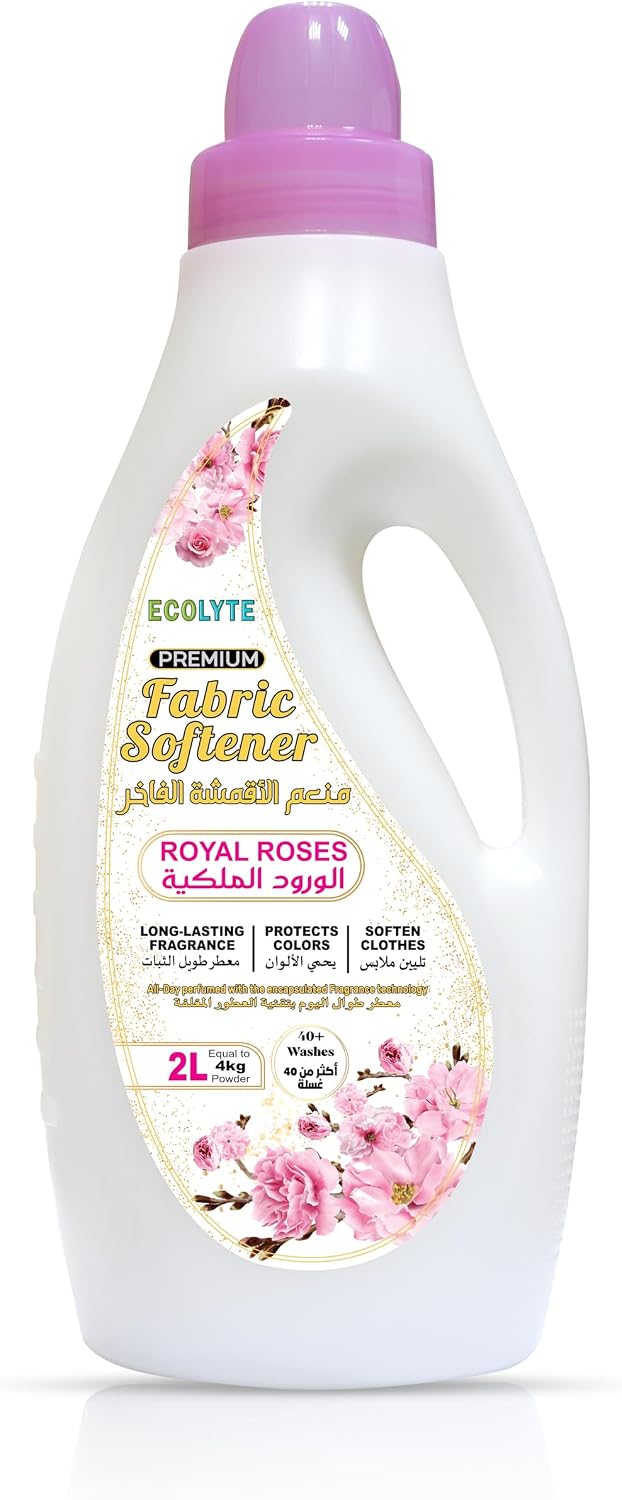ECOLYTE+ Fabric Softener - Enhances Softness and Freshness (Royal Roses, 2 Liter) — front product image