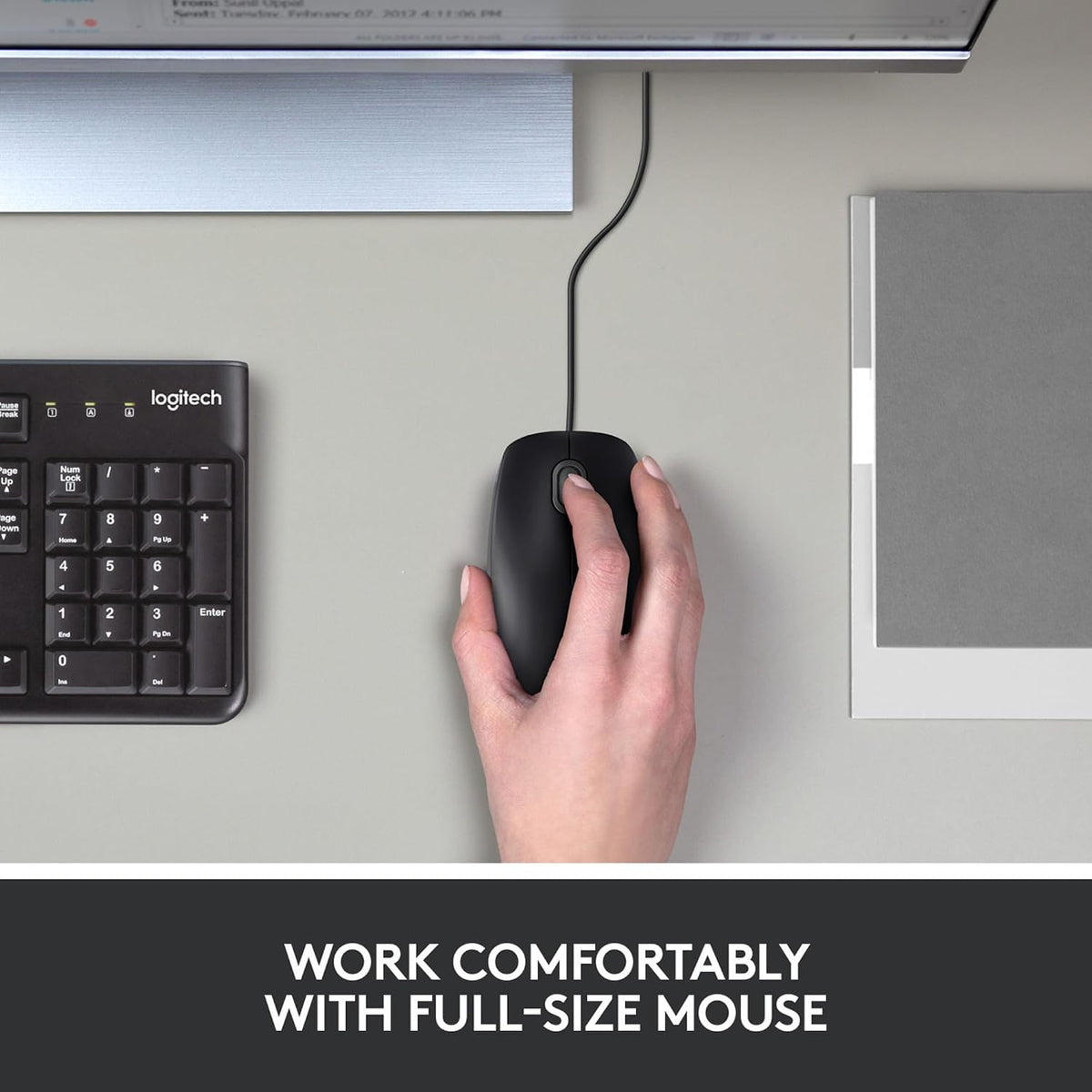 Logitech B100 Wired Mouse — Black