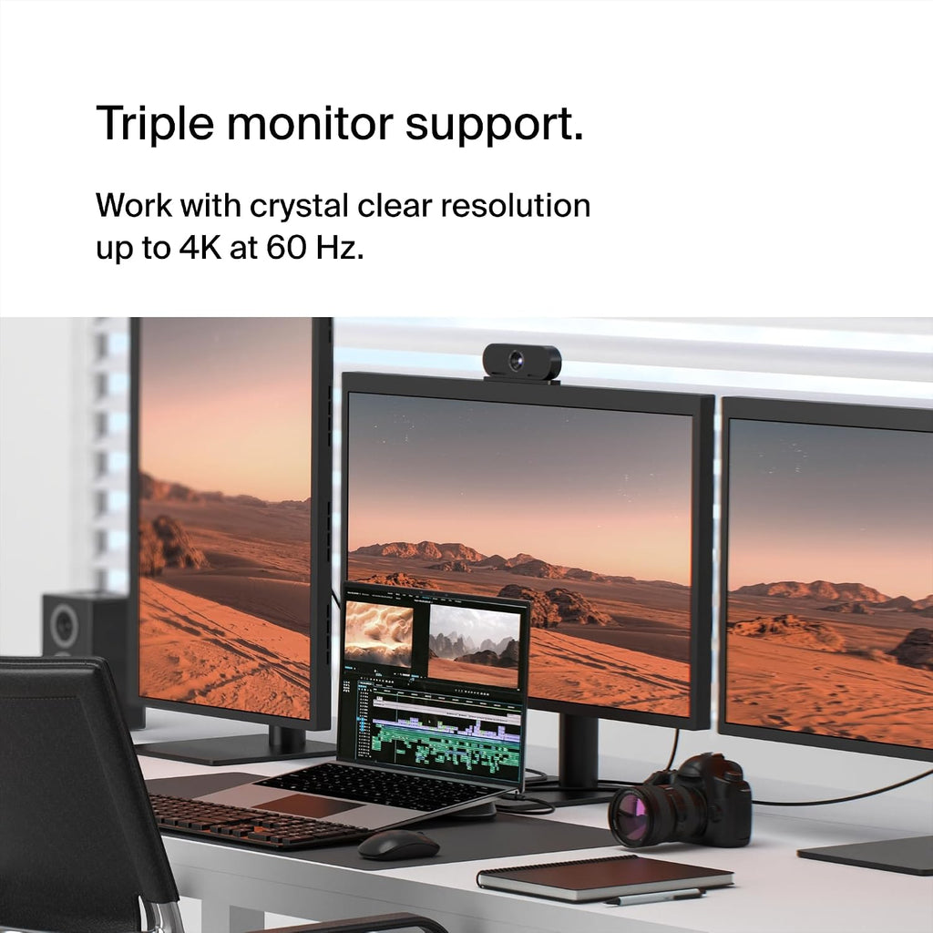 Belkin Connect 11-in-1 Universal USB-C Pro Dock w/ 3-Monitor Support, Silicon Motion Technology - Works with Mac, Windows, and Chromebook - 100W PD w/ 10Gbps Transfer Speeds & 2.5Gbps Ethernet