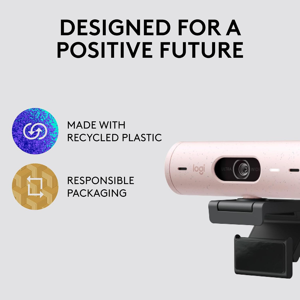 Logitech BRIO 500 Webcam — Rose