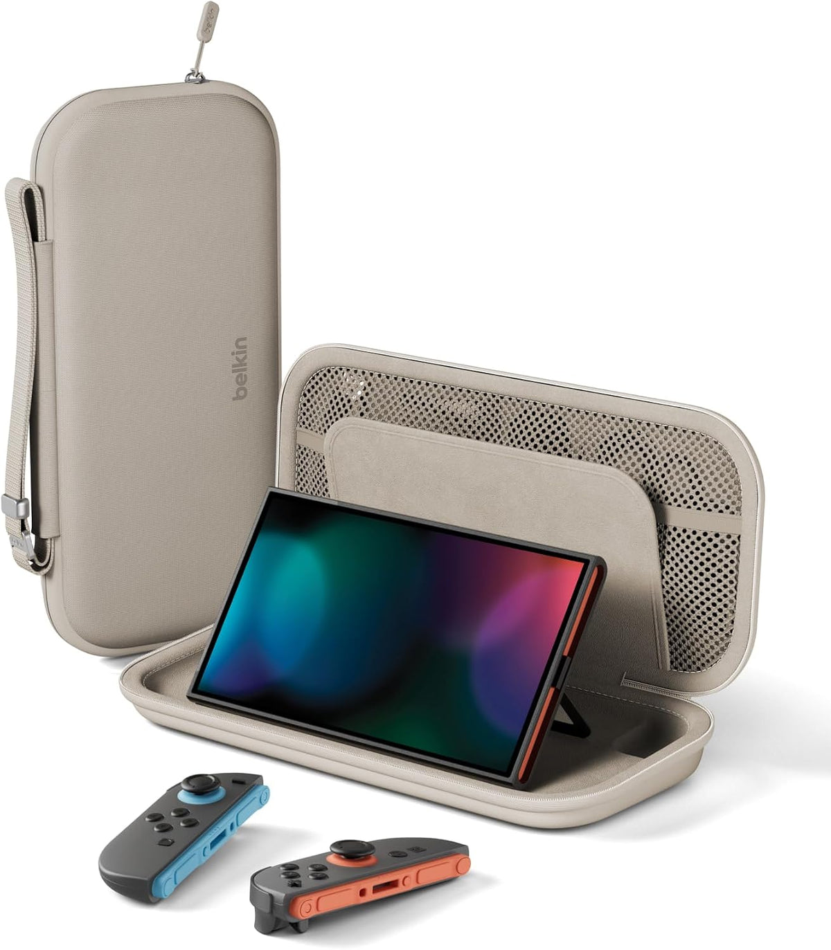 Belkin Gaming Nintendo Switch Case Travel Bag with AirTag Holder & Game Card Storage Pocket - Portable Lightweight Carrying Case with Hard Shell & Soft Interior