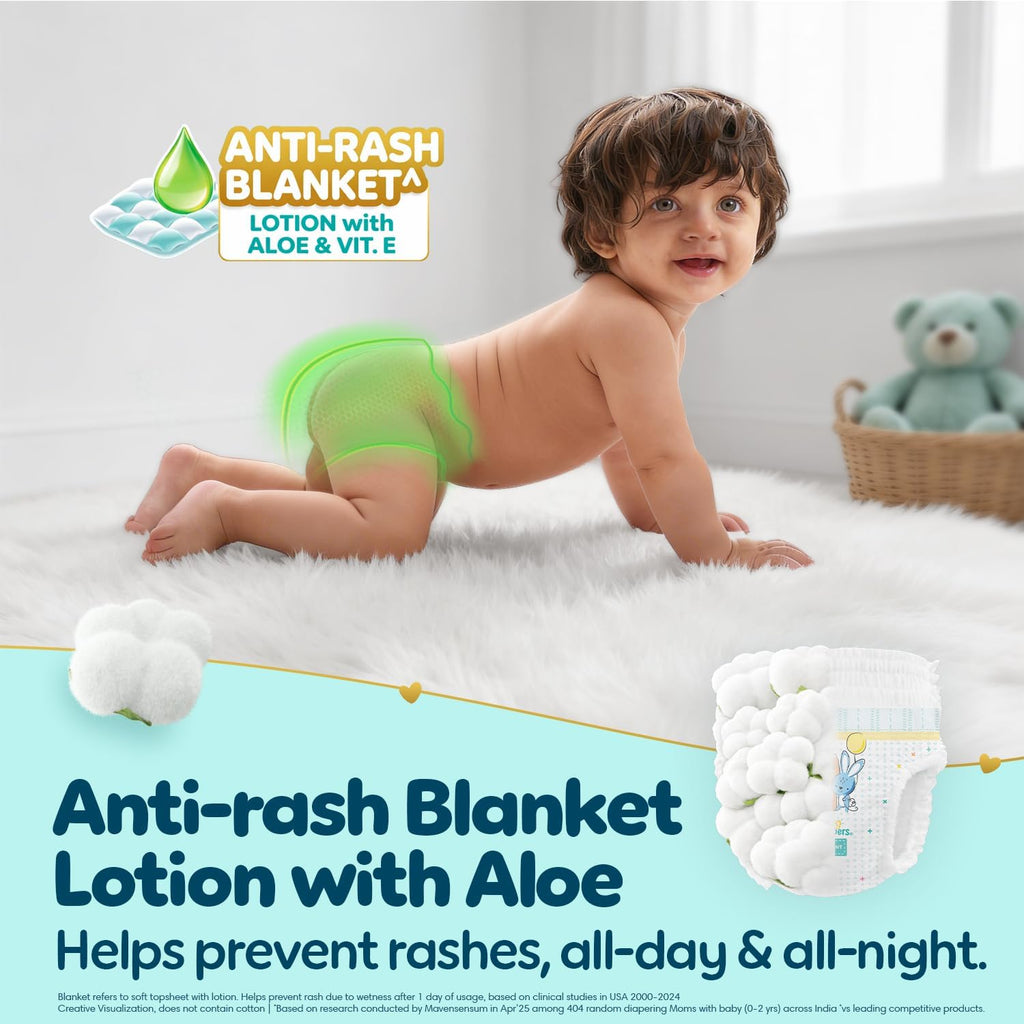 Pampers Premium Care Pant Style Baby Diapers M 20 Count | No Marks Design | Voted India’s #1 Softest Diaper | All in 1 diaper with 360 Cottony Softness
