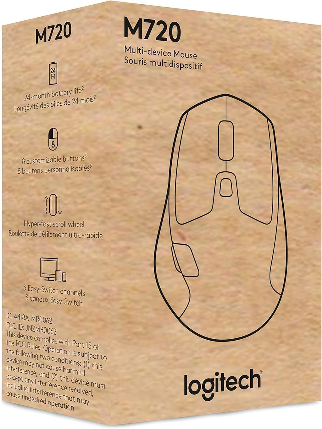 Logitech M720 Wireless Mouse — Graphite