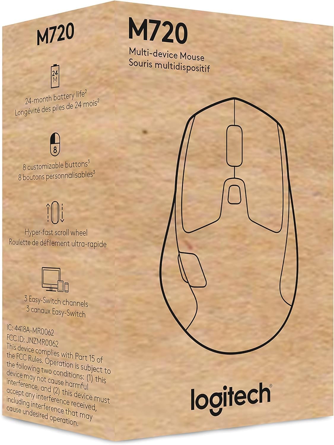 Logitech M720 Wireless Mouse — Graphite
