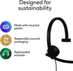 Logitech H570E USB-C Mono Headset — Teams — Black