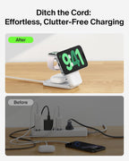 Belkin UltraCharge 3 in 1 Magnetic Wireless Charger with Qi2, 25W - White