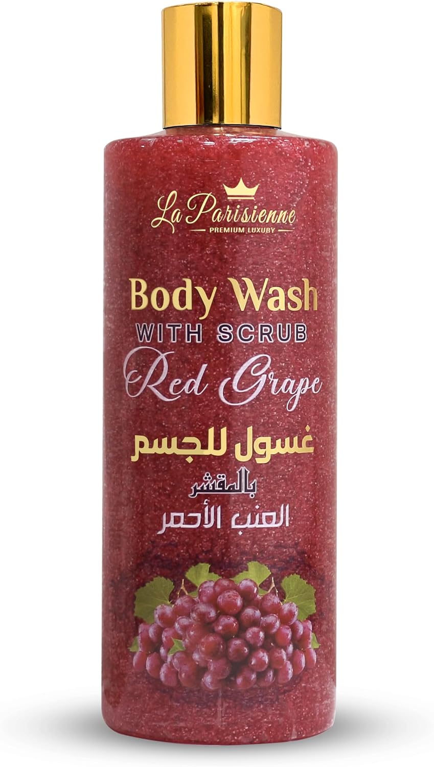 ECOLYTE+ Body Wash Scrub La Parisienne Premium (Red Grape, 500 ml) — front product image