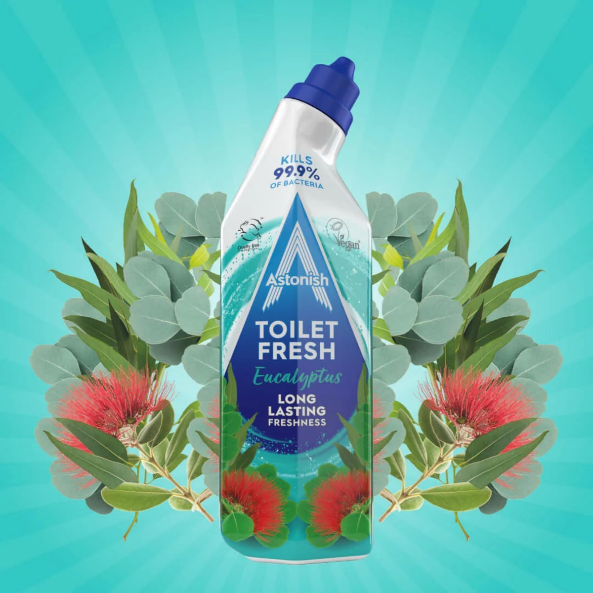 Astonish Toilet Fresh - Eucalyptus - Long Lasting Fragrance - Kills 99.9% Bacteria - 360 Degree - Easy Cleaning - Prevent Limescale Buildup - Fast Working - Cruelty Free - Vegan -750ML * 3 Pack — additional product view 5