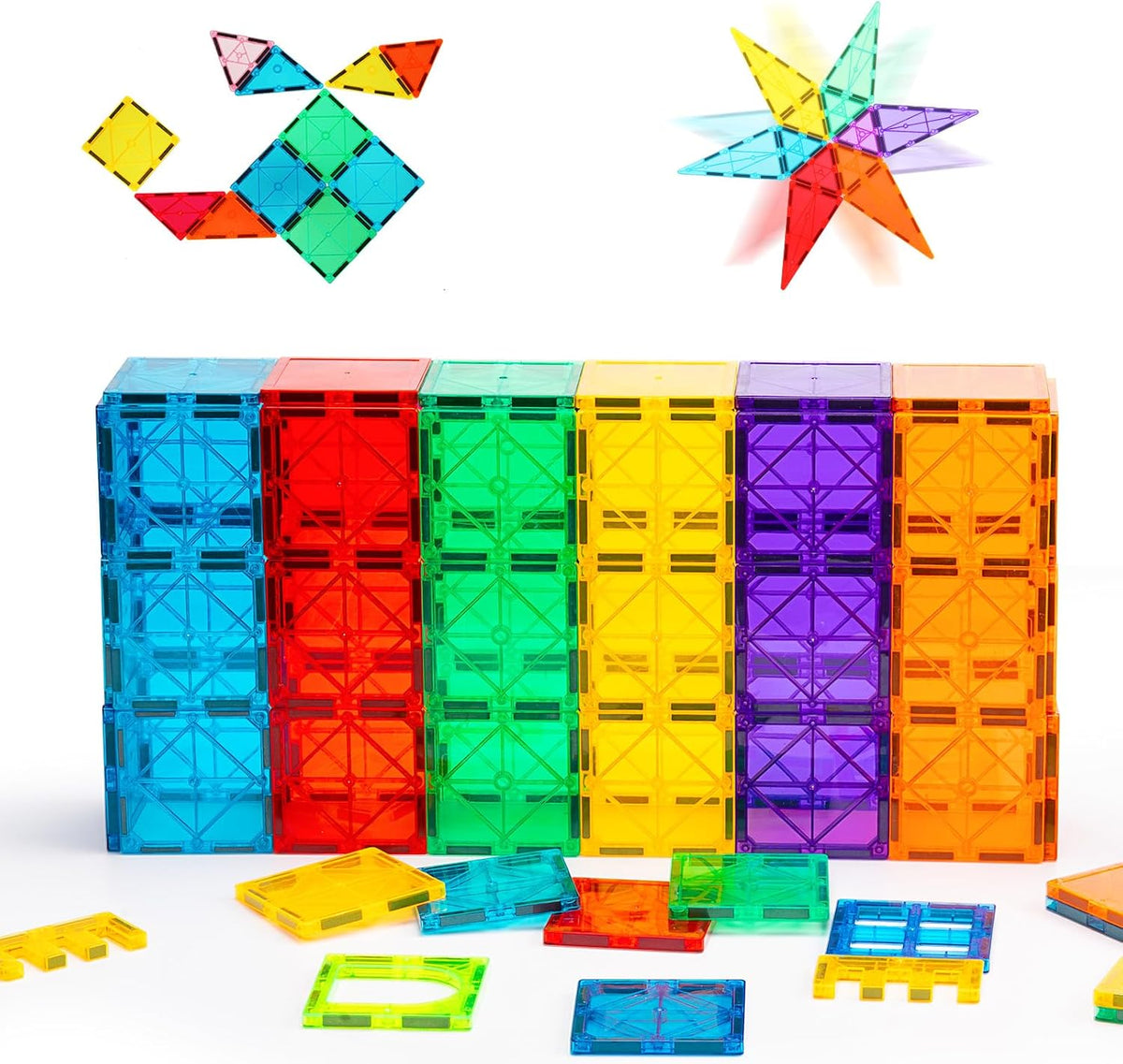 Gemmicc Magnetic Tiles with Storage Case — 126 Pieces — 126 Pieces
