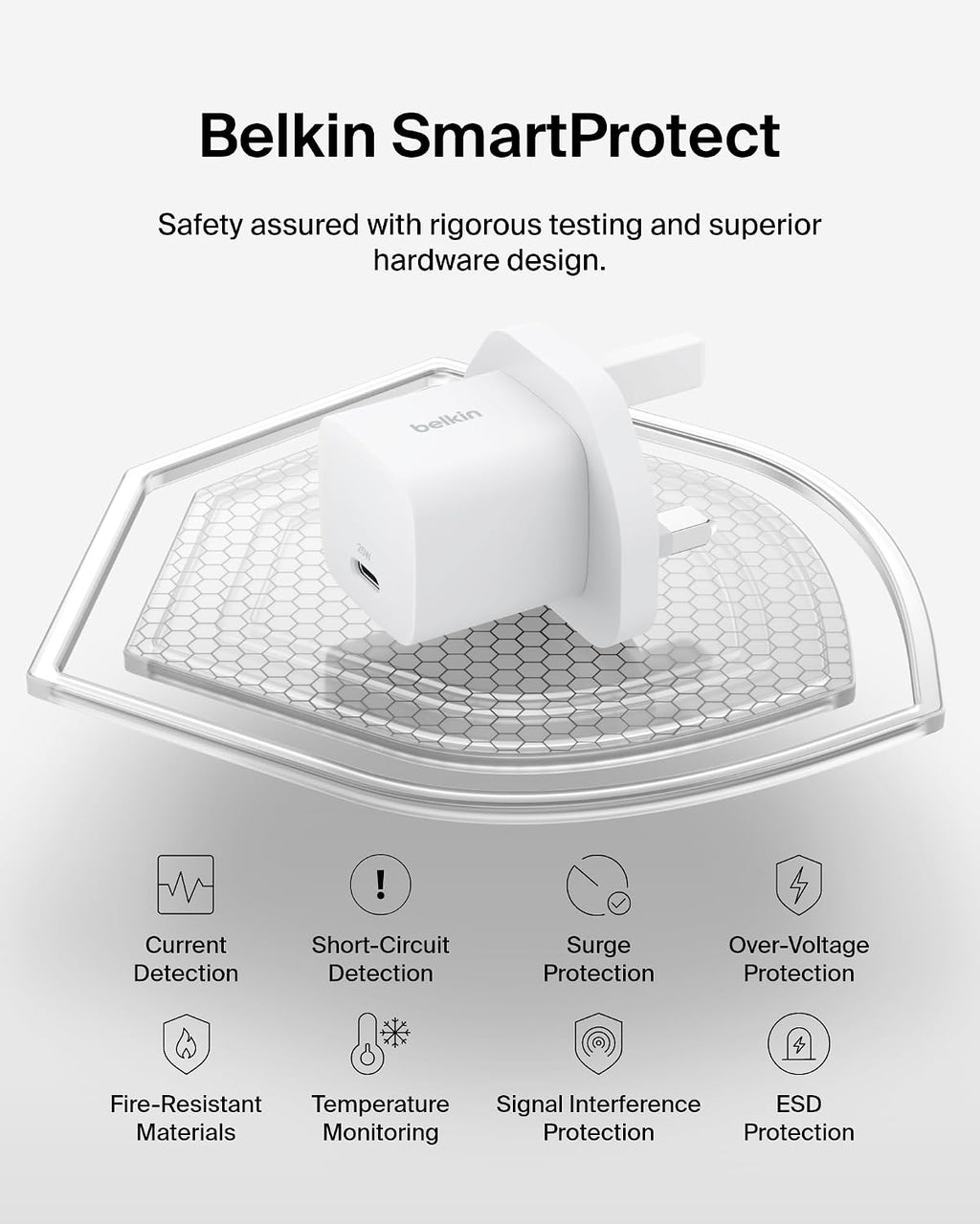 Belkin USB-C Plug 25W - USB-C Phone Charger PD 3.0 Fast Charging with PPS for Apple iPhone 17, iPhone Air, iPhone 16, Samsung Galaxy S25, Pixel 10, Nintendo Switch, & More - White
