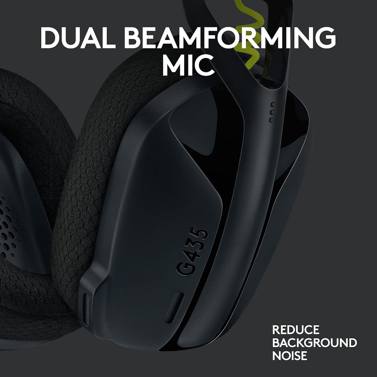 Logitech G435 Wireless Gaming Headset — Black / Neon Yellow