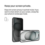 Belkin ScreenForce TemperedGlass Treated Privacy Screen Protector for iPhone 15 Plus & iPhone 14 Pro Max - Slim & Scratch-Resistant - Includes Easy Align Tray for Bubble Free Application