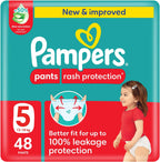 Pampers Rash Protection, Size 5, 12-18 kg, Mega Pack, 48 Diaper Pants